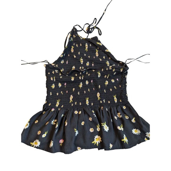 PATRONS OF PEACE Women's Medium Floral Halter Top with Ruffle Bottom - Picture 2 of 7